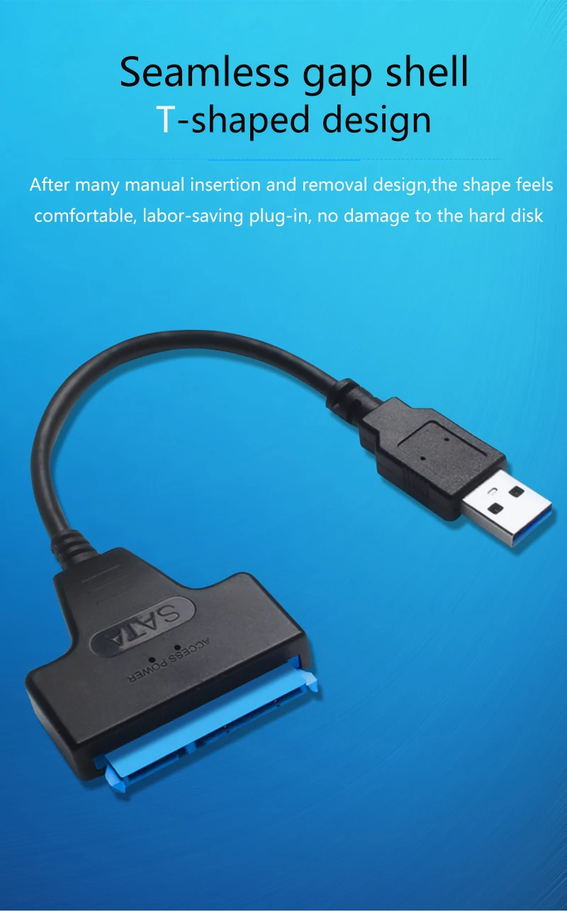 KingSpec USB 3.0 SATA3 Cable Sata to Adapter Up 6 Gbps Support 2.5 Inches External HDD SSD Hard Drive 22 Pin III |