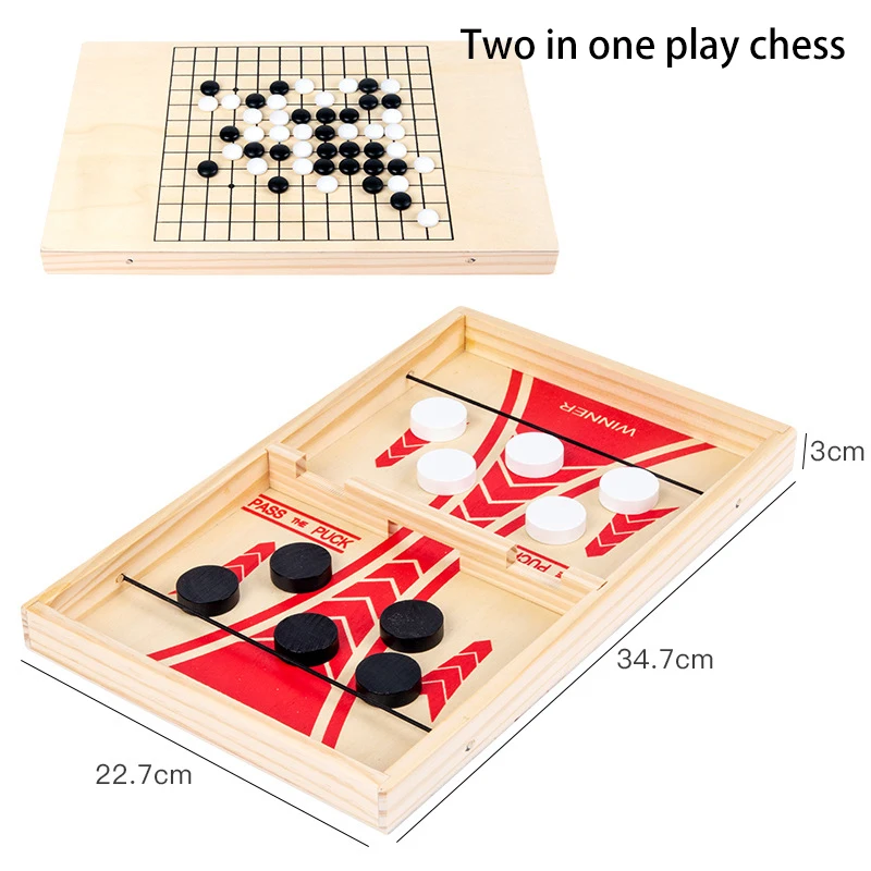 

Wooden Table Hockey Game Gobang Play Chess Desktop Slingshot Board Party Games Early Educational Puzzle Toys for Children Gifts