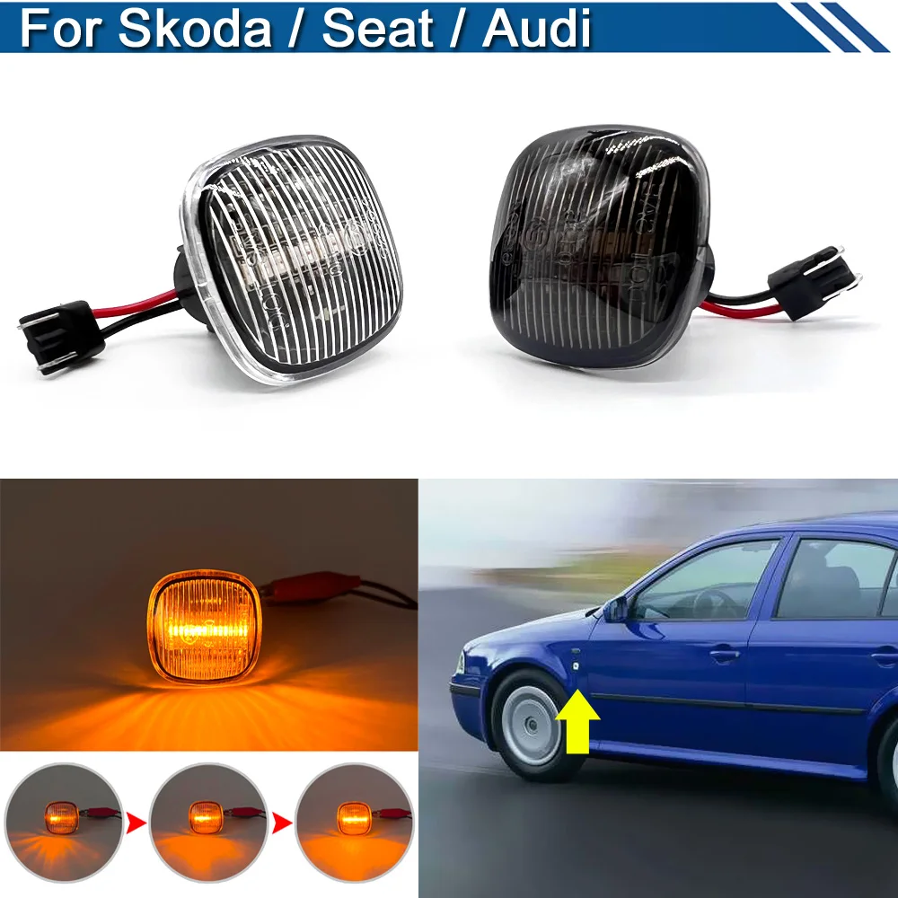 

Светодиодный, боковой, габаритный фонарь динамическая лампа указателя поворота для Skoda Fabia Octavia Superb для SEAT Cordoba Ibiza для AUDI A3 A4 A8