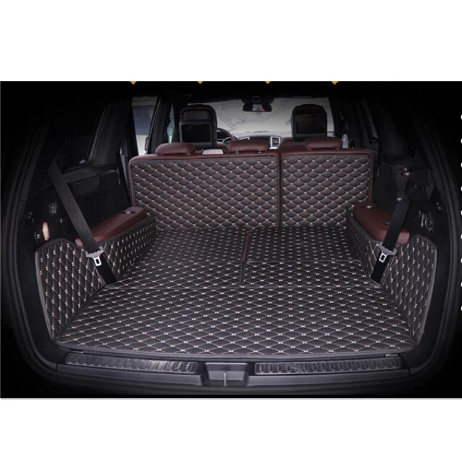 

Good mats! Special trunk mats for Mercedes Benz GL 63 AMG X166 7seats 2016-2013 waterproof boot carpets for GL63