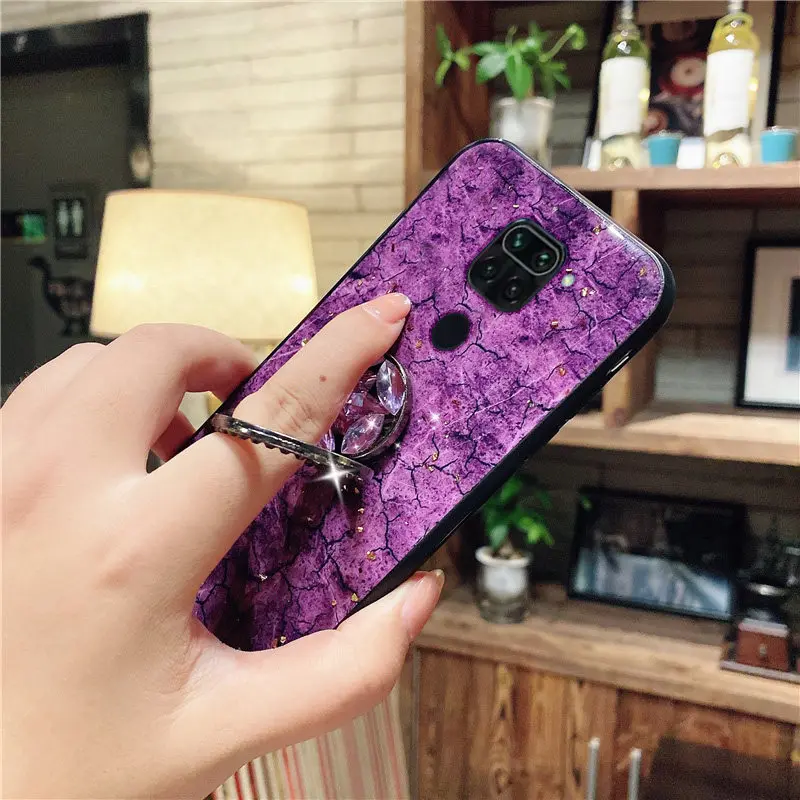For Redmi Note10 Case Luxury Diamond Glitter Case For Xiaomi Redmi Note 10 9 9C 9S 9A 8T 8Pro 7 7A 8A X3 10T Marble Holder Cover