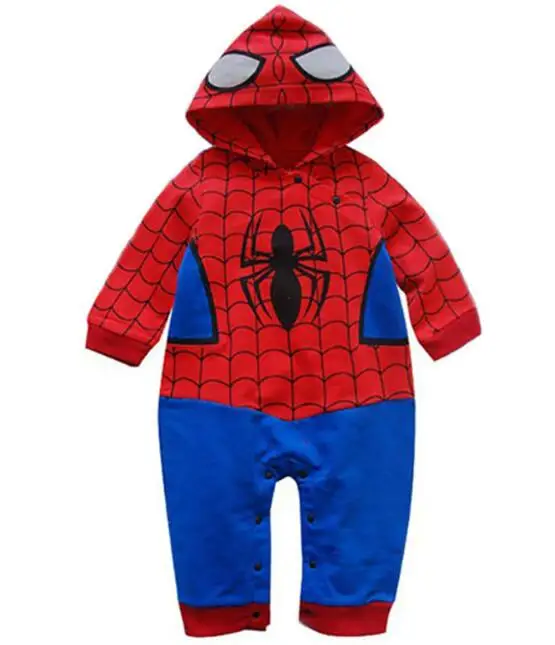 Spiderman Г. Осенние детские комбинезоны с длинными рукавами и шапками, 2 шт., одежда для маленьких девочек комплекты одежды для новорожденных с рисунками животных Микки и Минни - Цвет: Spiderman