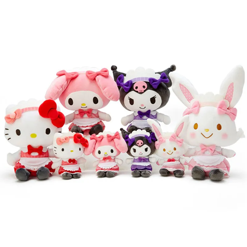 

10Cm Kawaii Sanrio Anime Kuromi Cinnamoroll Melody Kt Cat Purin Dog Plush Toy Keychain Animals Cute Plushie Pendant Doll Girls