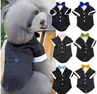 2020 newest hot small pet dog cat clothing prince wedding suit tuxedo bow tie puppy clothes coat spring autumn costume apperal