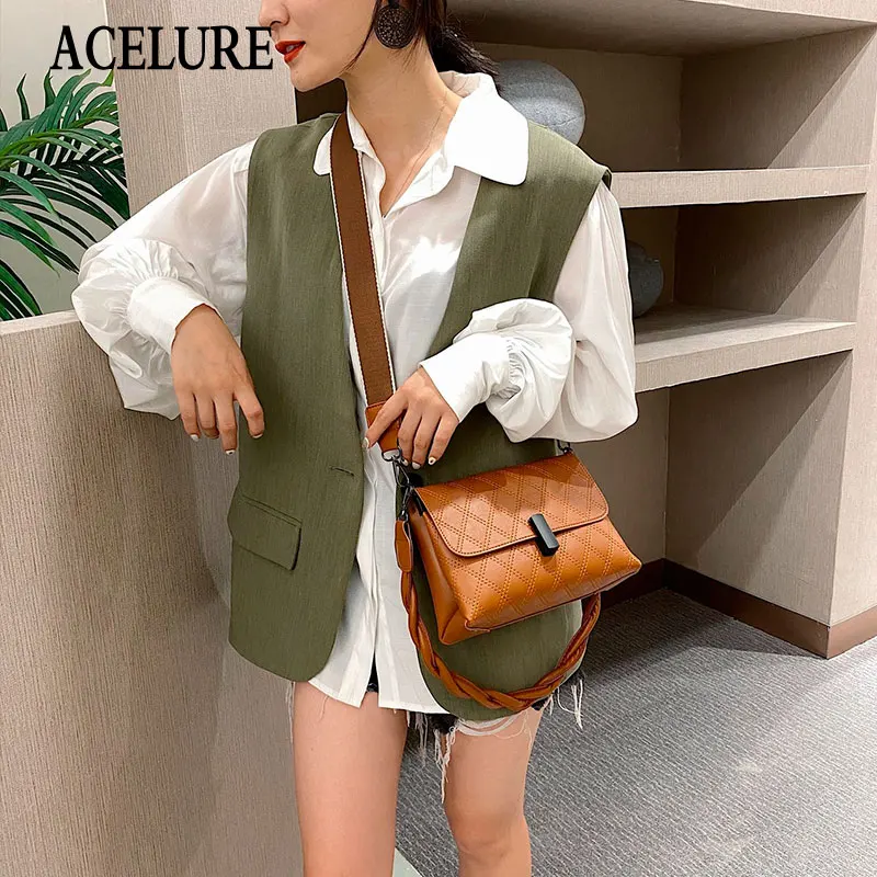 

ACELURE Small Shoulder Bags for Women Solid Soft PU Leather Messenger Crossbody Bag Simple Fashion Female Purse Bolsa Feminina