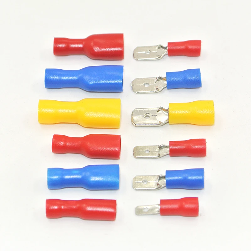 

500 шт. FDD 1,25-250 MDD1.25-250 6,3 мм женское повседневное красное пуховое пальто мужской лепестковый изолированный Электрический обжимной терминал ра...