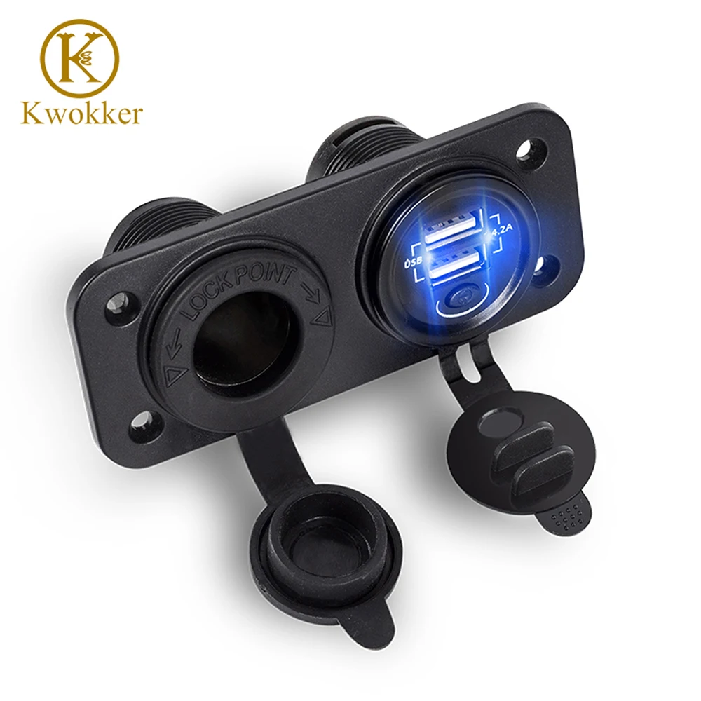 Аксессуары 12В/24В USB прикуриватель гнездо мотоцикла двойной 2 Мотокросс