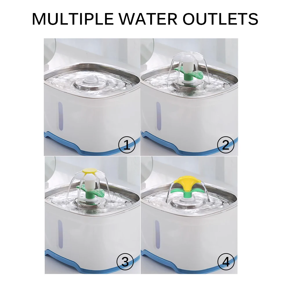 Фонтанчик для кошек и домашних животных верх из нержавеющей стали с углеродными