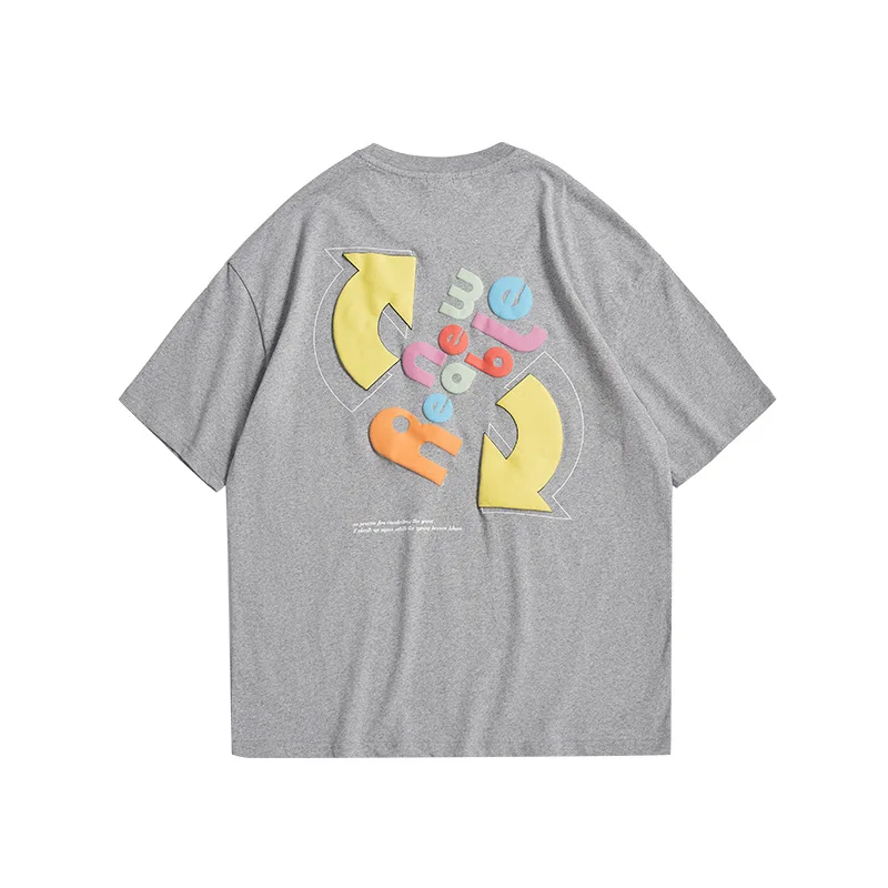 

INF Unisex T-shirt Man Woman Fashion Loose Spring Summer Street Printing Letter