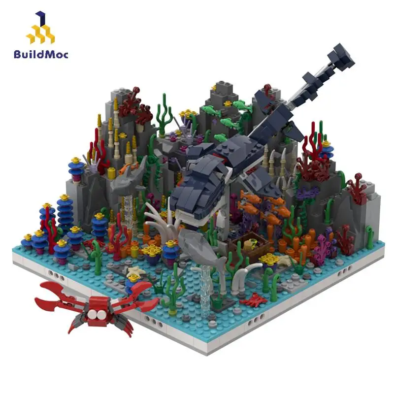 

Buildmoc Creator Coral Reef 31088 Sea Dinosaur Alternative Build Mermaid Undersea Palace Building Blocks Moc Ideas Toys Gifts