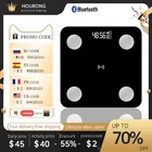 Умные весы с Bluetooth-подключением, взрывозащищенные стеклянные ультратонкие домашние весы для мониторинга здоровья тела, весы для определения жира в помещении