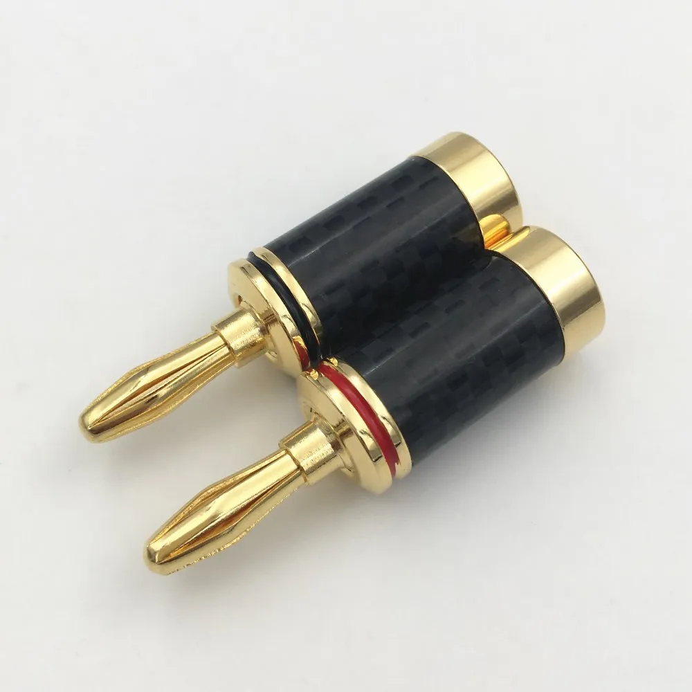 50 шт. позолоченный/посеребренный штекер из углеродного волокна HIFI Разъем для