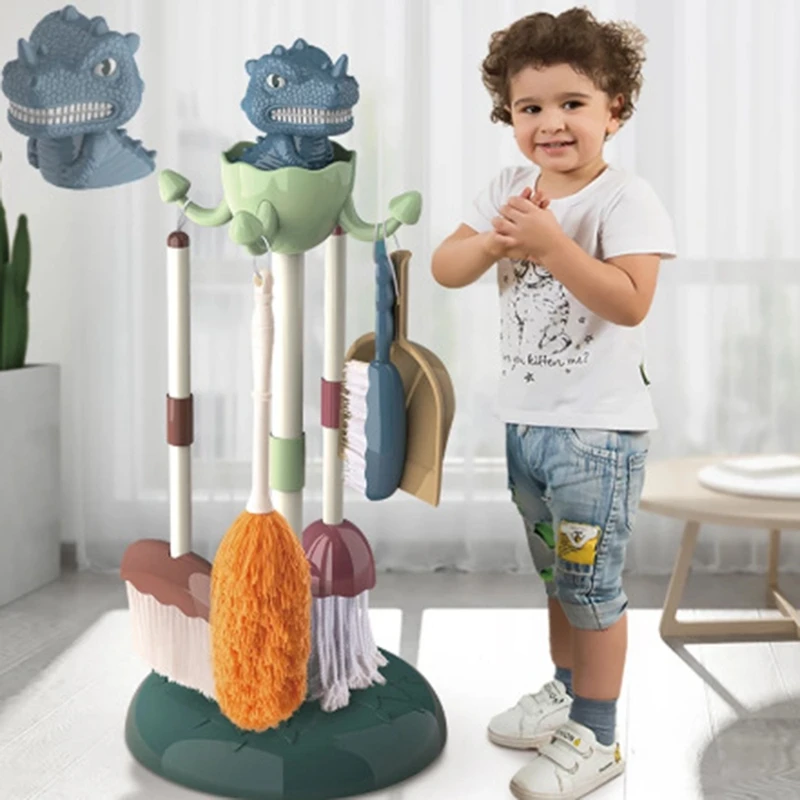

Kids Cleaning Set Toys for Toddler Simulation Housekeeping Pretend Play Stuff Detachable Kid-Sized