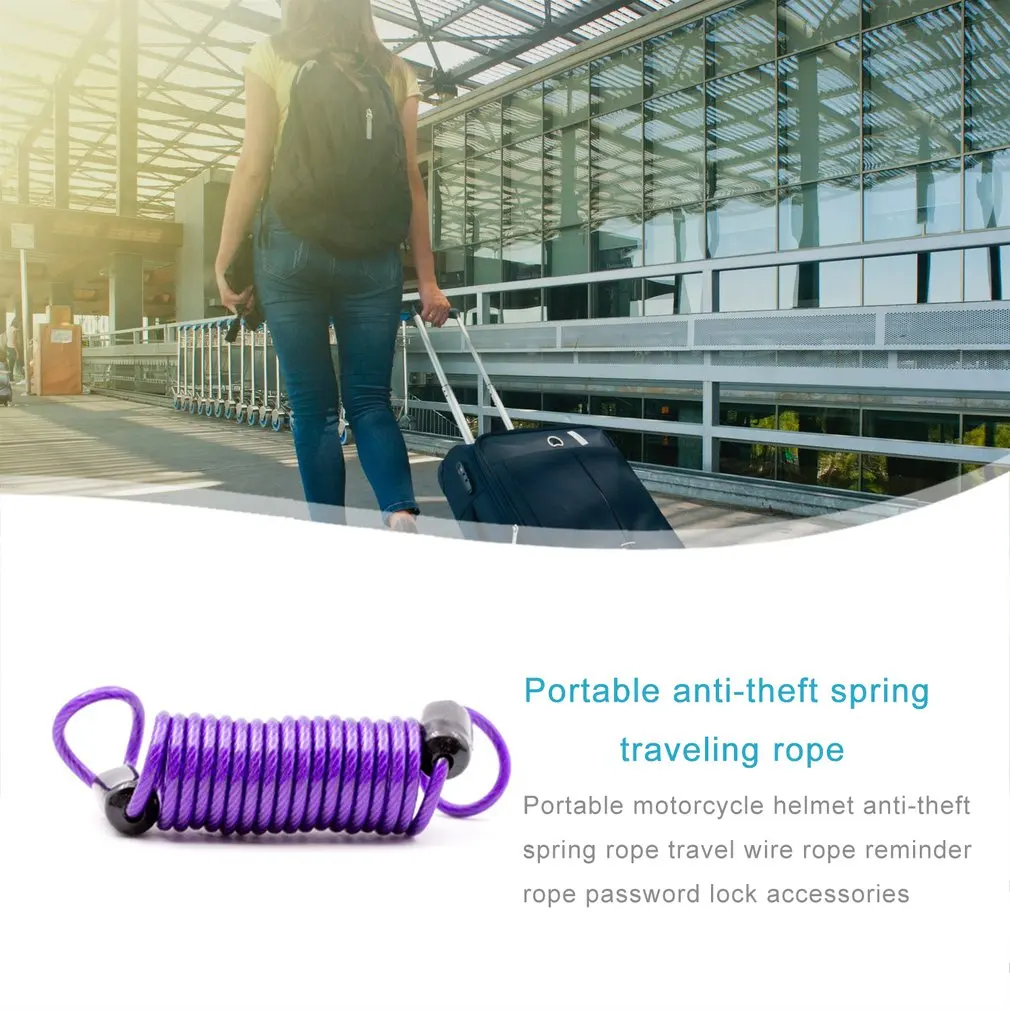 Анти кражи пружинный канат путешествия проволочного каната напоминание веревка