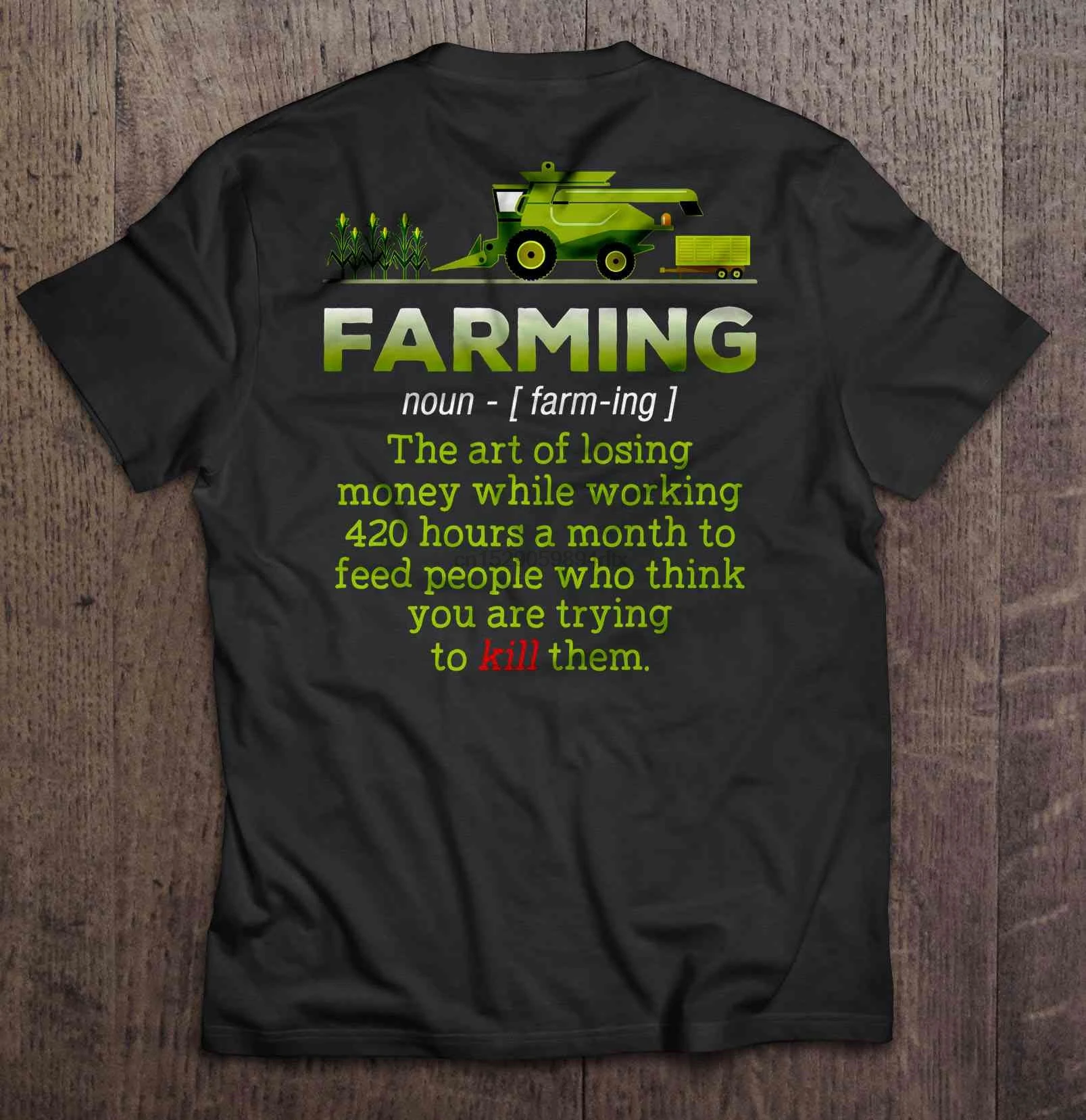 Мужская забавная футболка модная с рисунком сельского хозяйства искусства