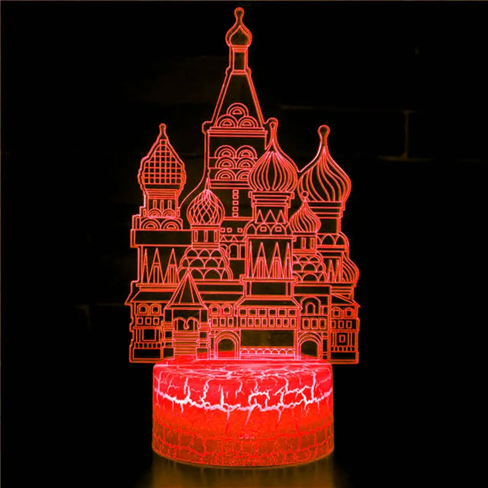 

3D ночной Светильник для небесного города, здания, железной башни, украшение для дома, игрушка, украшение, подарок на Рождество светодиодный ...