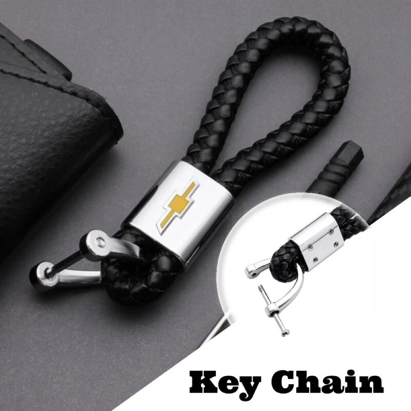 

Car Leather Braided Rope Key Chain 3D Emblem Alloy Metal Keyring For Chevrolet Cruze Captiva Lacetti Spark Aveo Orlando