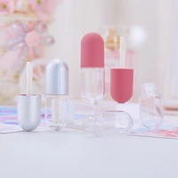 5pcslot 3ml mini cute portable capsule lipstick tube pink cap lip gloss tube with wands diy cosmetic containers