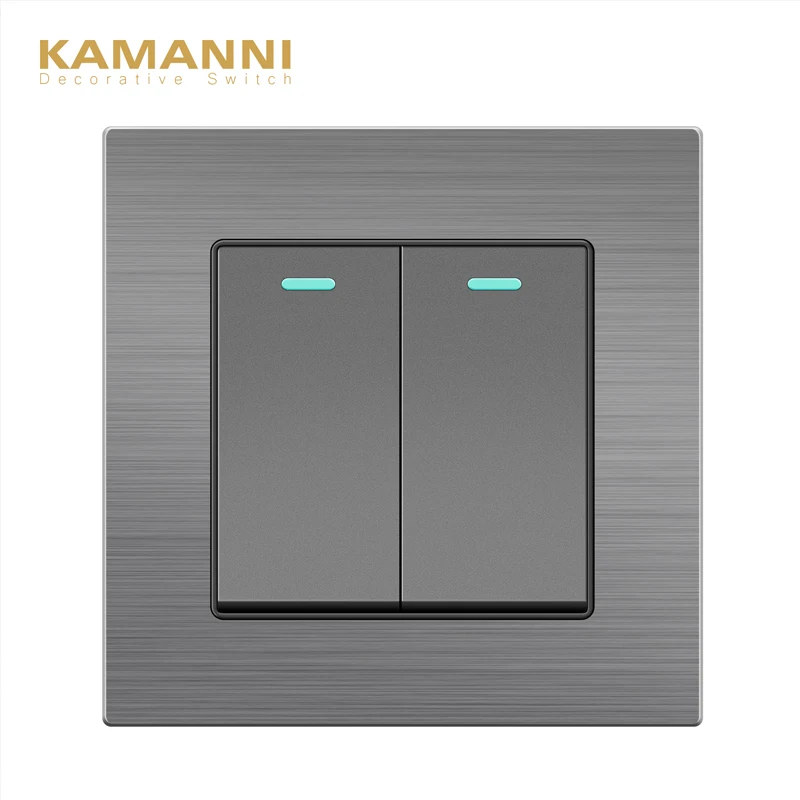 Роскошный настенный светильник выключатель питания с индикатором 2 комплекта 1