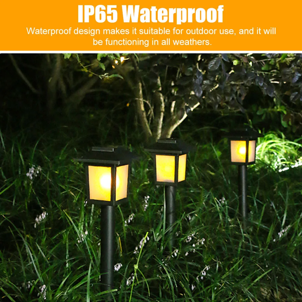 

2/4/6/8 Pcs 10 LED Solar Flame Lights Waterproof Solar Powered Wireless Auto On/Off Lawn Light for Outdoor Yard Garden Landscape