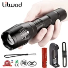Светодиодный светильник онарик T6 L2, Алюминиевый, 5 режимов, водонепроницаемый, масштабируемый, тактический светильник онарь, лампа с аккумулятором 18650 для охоты