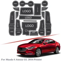brand logo car styling for mazda 6 atenza gl 2016 2020 gate slot pad interior door groove mat non slip dust mat auto accessory