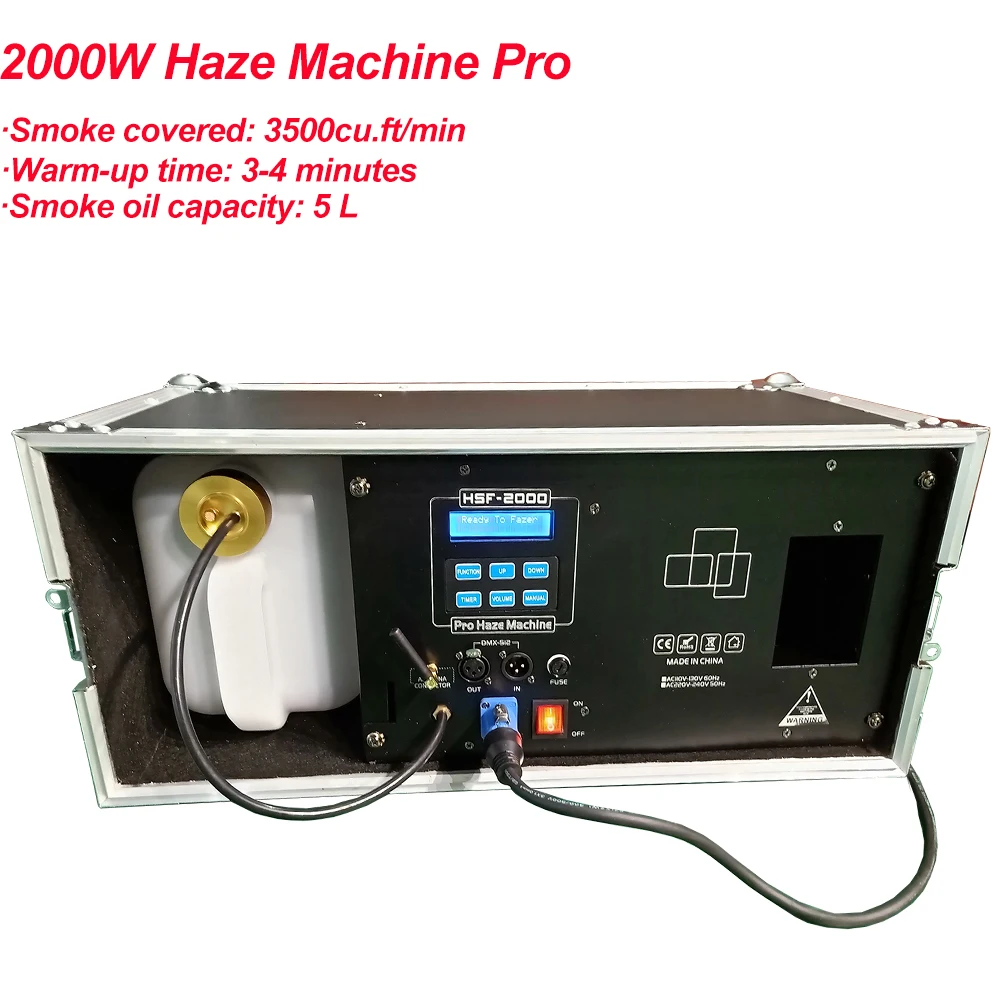 Дымчатая машина с высоким выходом 2000 Вт 3л жидкий бак противотуманная DMX512 для