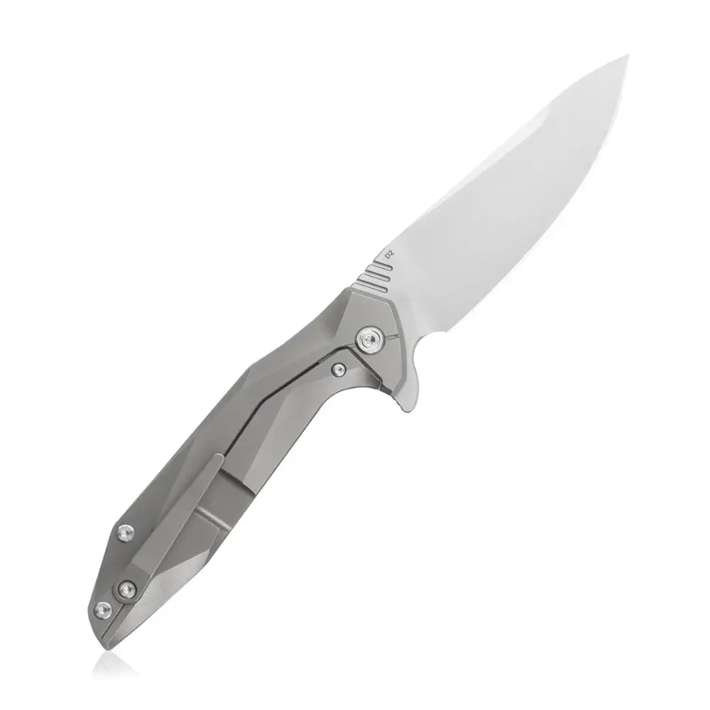 KUBEY KU235TI складной нож для повседневного использования D2 лезвие с Mo-titanium покрытием титановая ручка с отделанной камнями наружные карманные ножи