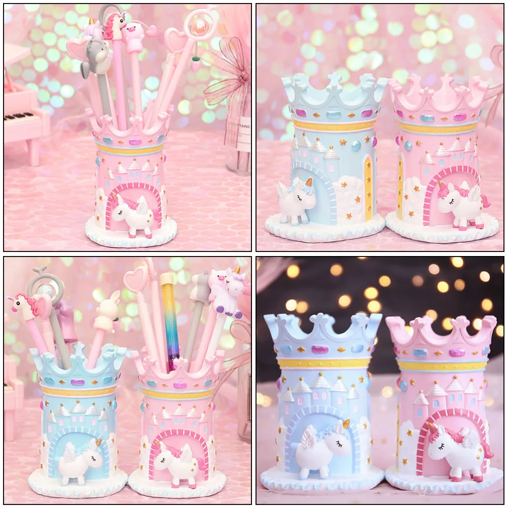 

Students Pen Holder Cartoon Unicorn Pencil Storage Holder Desk Organizer