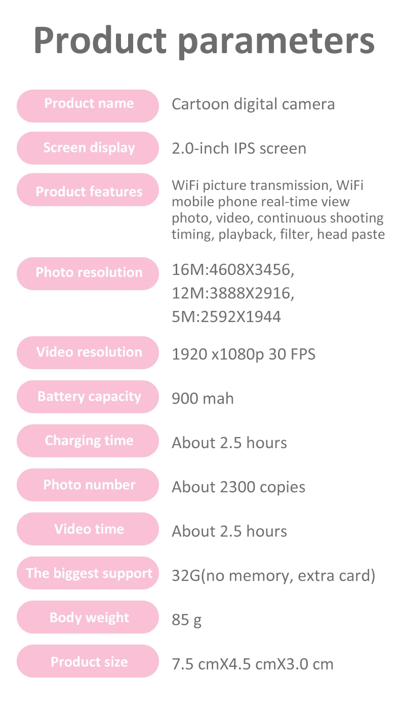 Wifi Детская Цифровая камера 1600 Вт HD экран заряжаемая цифровая камера игрушка для фотосъемки Расширение памяти 16 Гб для детского образовательного подарка