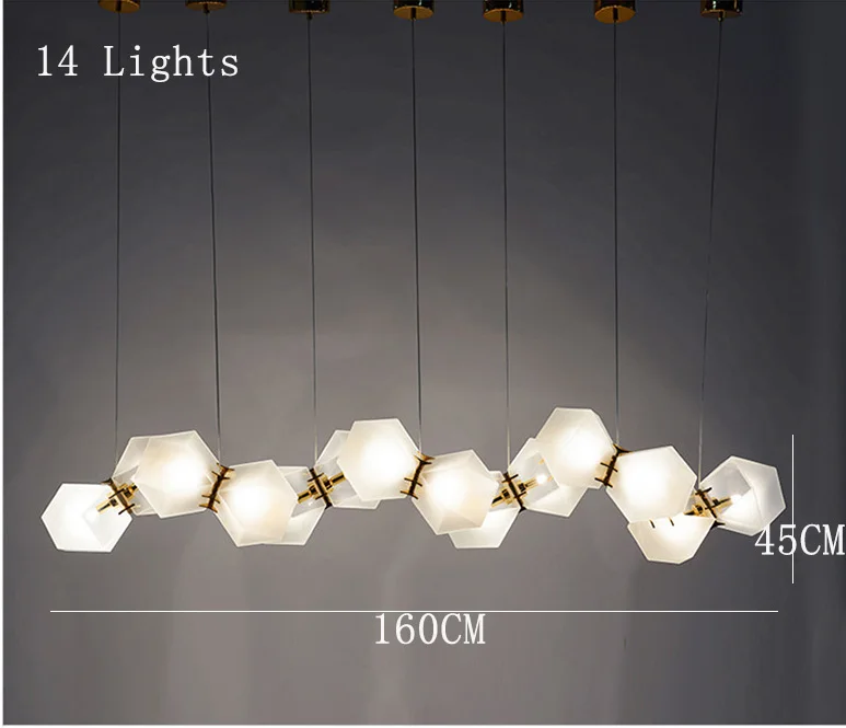 14 Lights Современные подвесные светильники колодцы матовое стекло DNA Led подвесные лампы скандинавские Роскошные гостиная столовая подвесные светильники - Цвет корпуса: 14 Lights