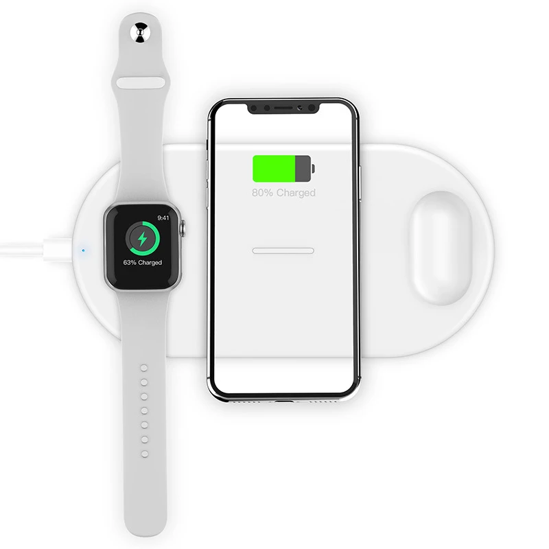 Беспроводное зарядное устройство Qi для iPhone 11 Pro X XR Samsung S20 зарядная док-станция iWatch