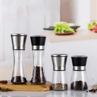 deko stainless steel manual mill grinder salt and pepper mills glass bottle spice storage kitchen tools gadgets for cooking
