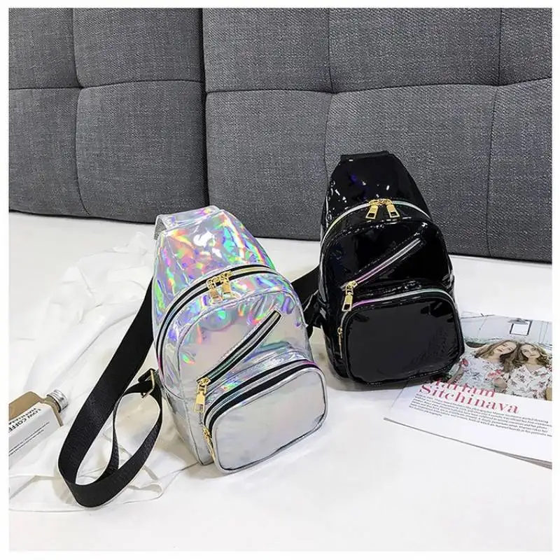 

Fashion Holographic Waterproof Crossbody Bag for Women 2021 New Style Summer Versatile Sports Leather Waist Pack