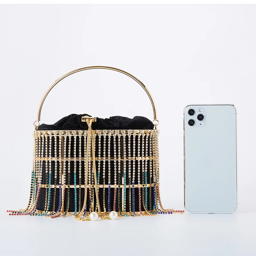 Цвет стразы вечерняя сумка клатч с кисточкой для женщин 2020 Корейская роскошная