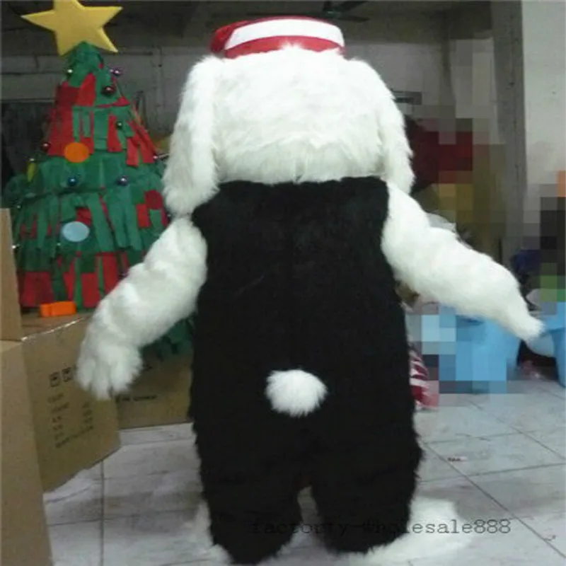 Пушистый белый костюм-талисман в виде собаки костюм маскарадный самый