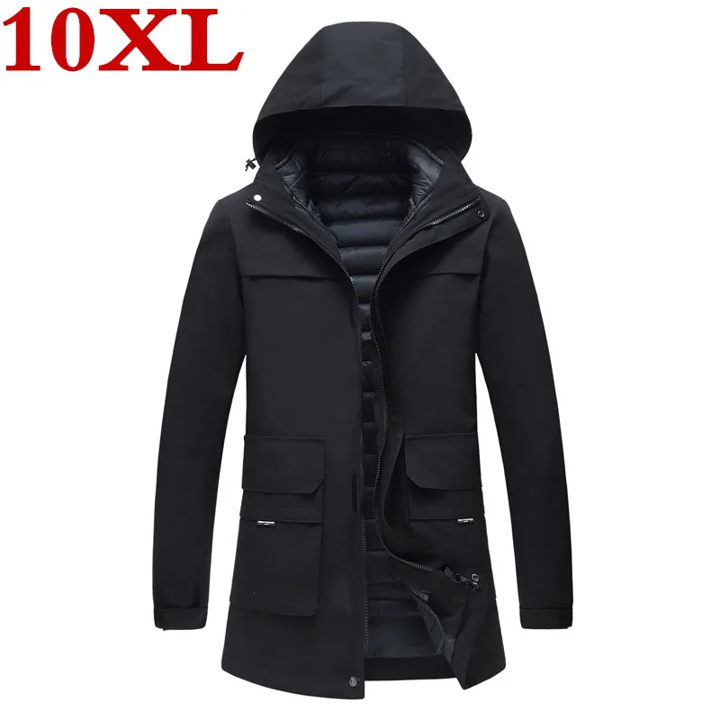 Новинка размера плюс 10XL 9XL 8XL 7XL 6XL зимние водонепроницаемые теплые куртки и пальто