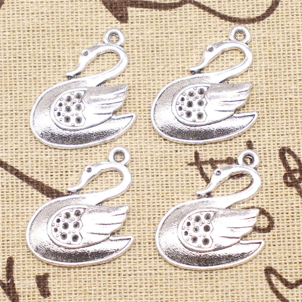 

Подвески для изготовления ювелирных изделий, 10 шт., 29x19 мм, подвески в виде лебедя античного серебра