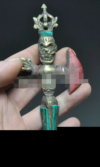  416 + старая китайская тибетская буддийская из бронзы медная Статуэтка Dorje Phurpa PELE