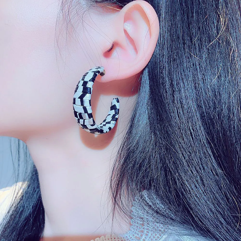 

Exaggerate Elegant Trend Earrings Temperament Bohemia Style Exquisite Earrings Minimalist Top Quality PU Earrings Jewelry Gift