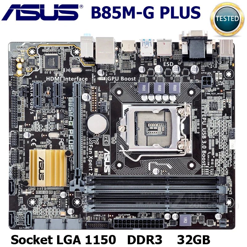 LGA 1150 Asus B85M G PLUS Intel B85 оригинальная б/у рабочего стола материнской платы Core i7 i5 i3 DDR3