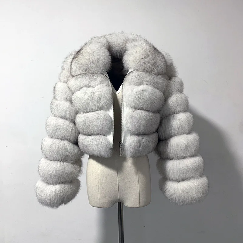 

European and American fur coat imitation fox fur lapel stitching long sleeves
