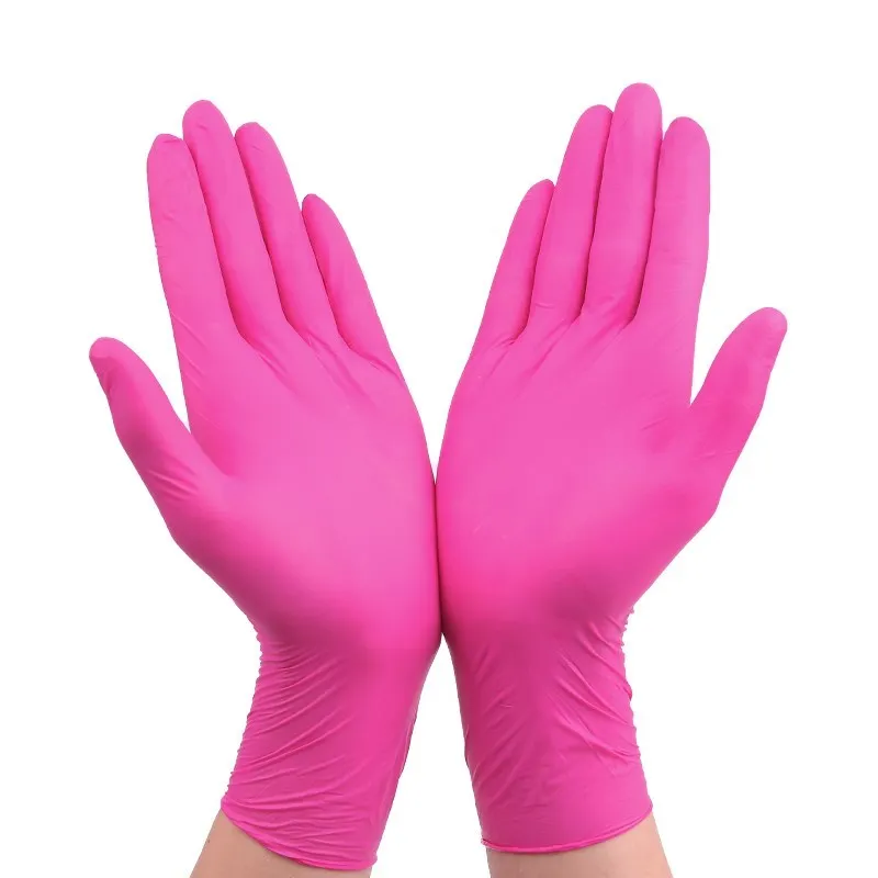 

100pcs Disposable Rubber Latex Gloves, 6-Color Food and Beverage Thicker Durable Household Cleaning Gloves Experimental Gloves