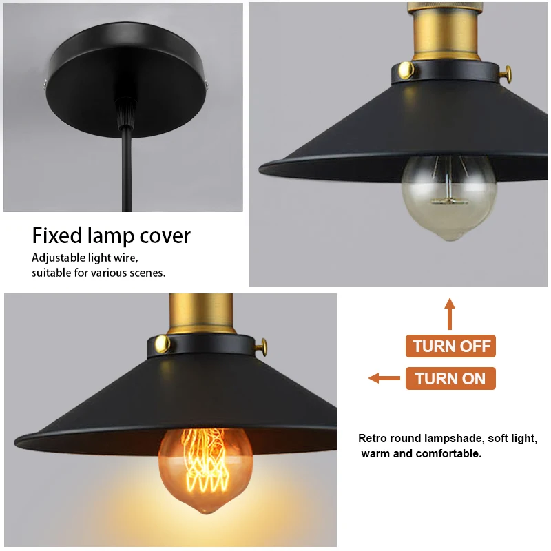 

decoration salon Edison Loft Style Vintage Industrial Retro Pendant Lamp Light e27 Holder Iron Restaurant Bar Counter Bookstore