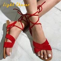2021 summer flat open toe sandals fashion solid comfortable outdoor beach shoes cross straps womens sandals plus size 41 42 43