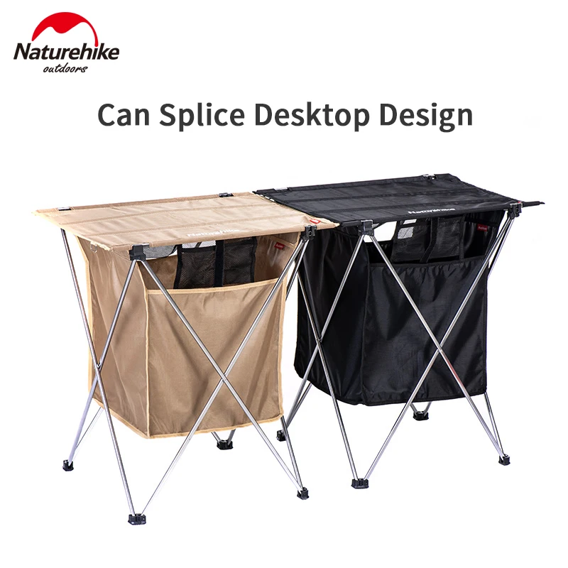 

Складной стол для кемпинга Naturehike с ящиком для хранения 1,2 кг, стол 2 в 1, переносной стол 40 л с поддержкой из алюминиевого сплава