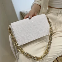 famous luxury women brand handbags 2021 female stone pattern pu leather small shoulder crossbody bag chain armpit purses bolsos