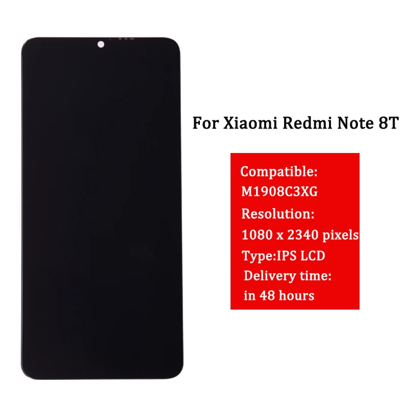 original for xiaomi redmi note 8t lcd display touch screen digitizer panel assembly m1908c3xg display replacement phone parts free global shipping