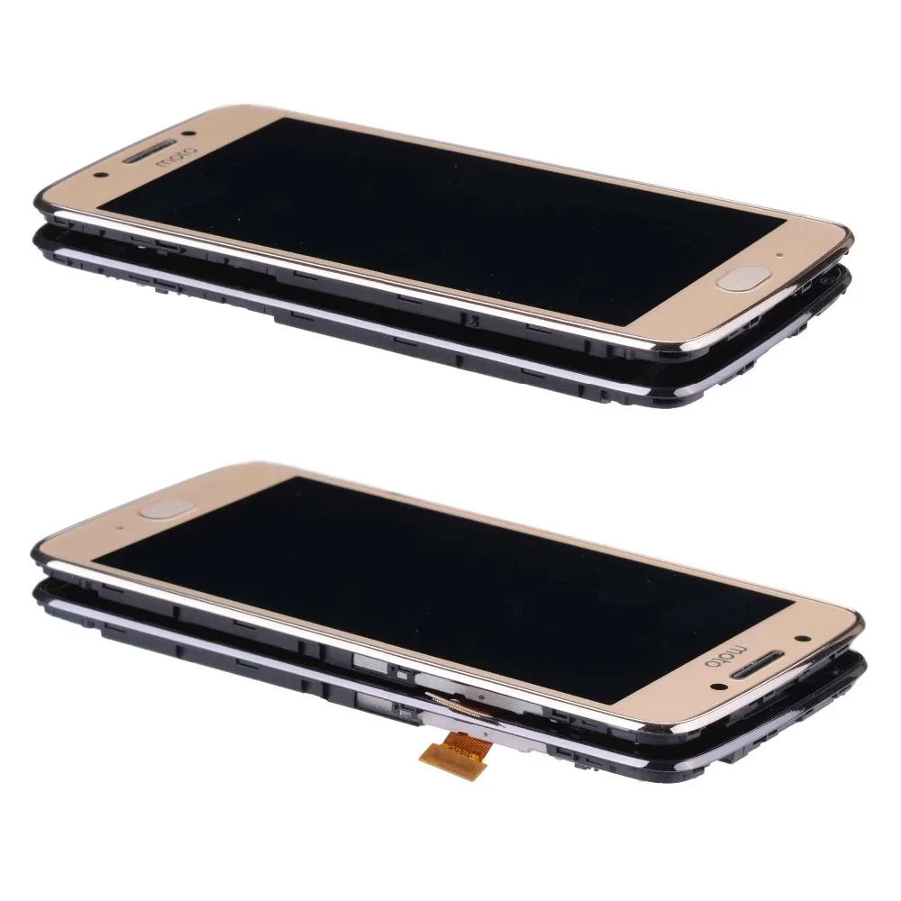 Дисплей для Motorola Moto G5 LCD в сборе с тачскрином на рамке черный золотой XT1672 XT1670 XT1676