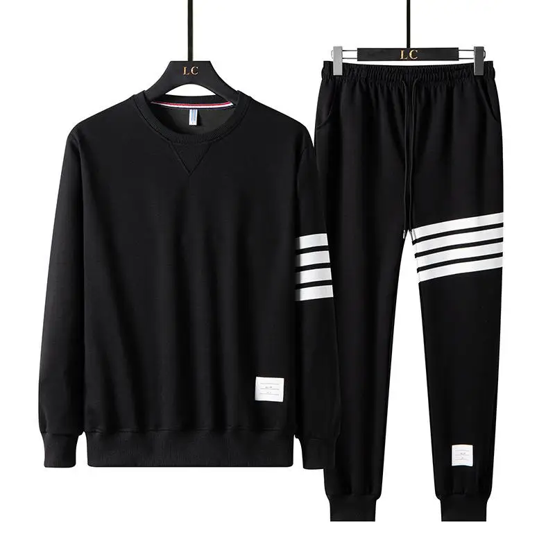 

New Sweater Suit Men's Round Neck Pullover Sportswear Men's Trendy Brand Long-Sleeved Trousers Casual Sports Suit